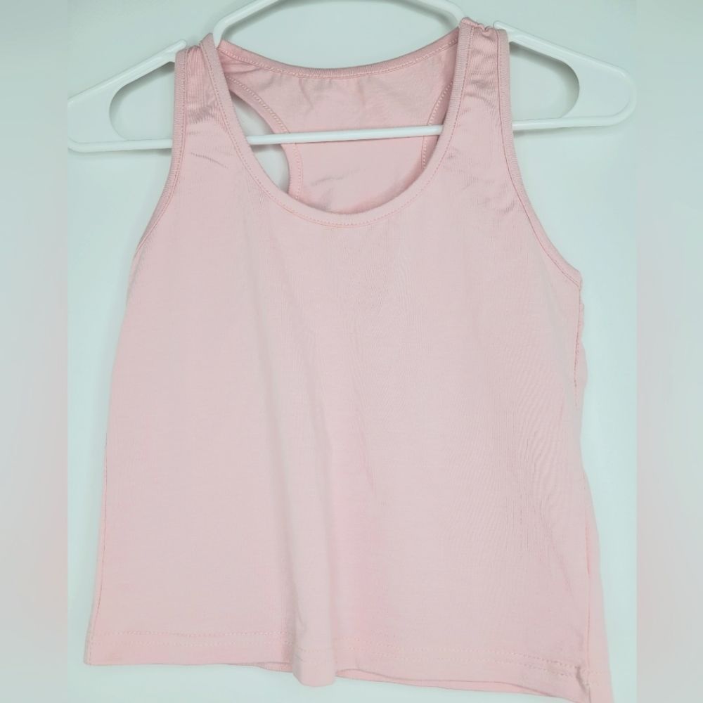 NWOT Pink Tagless Racerback Crop Top | Stretchy Athletic Cotton